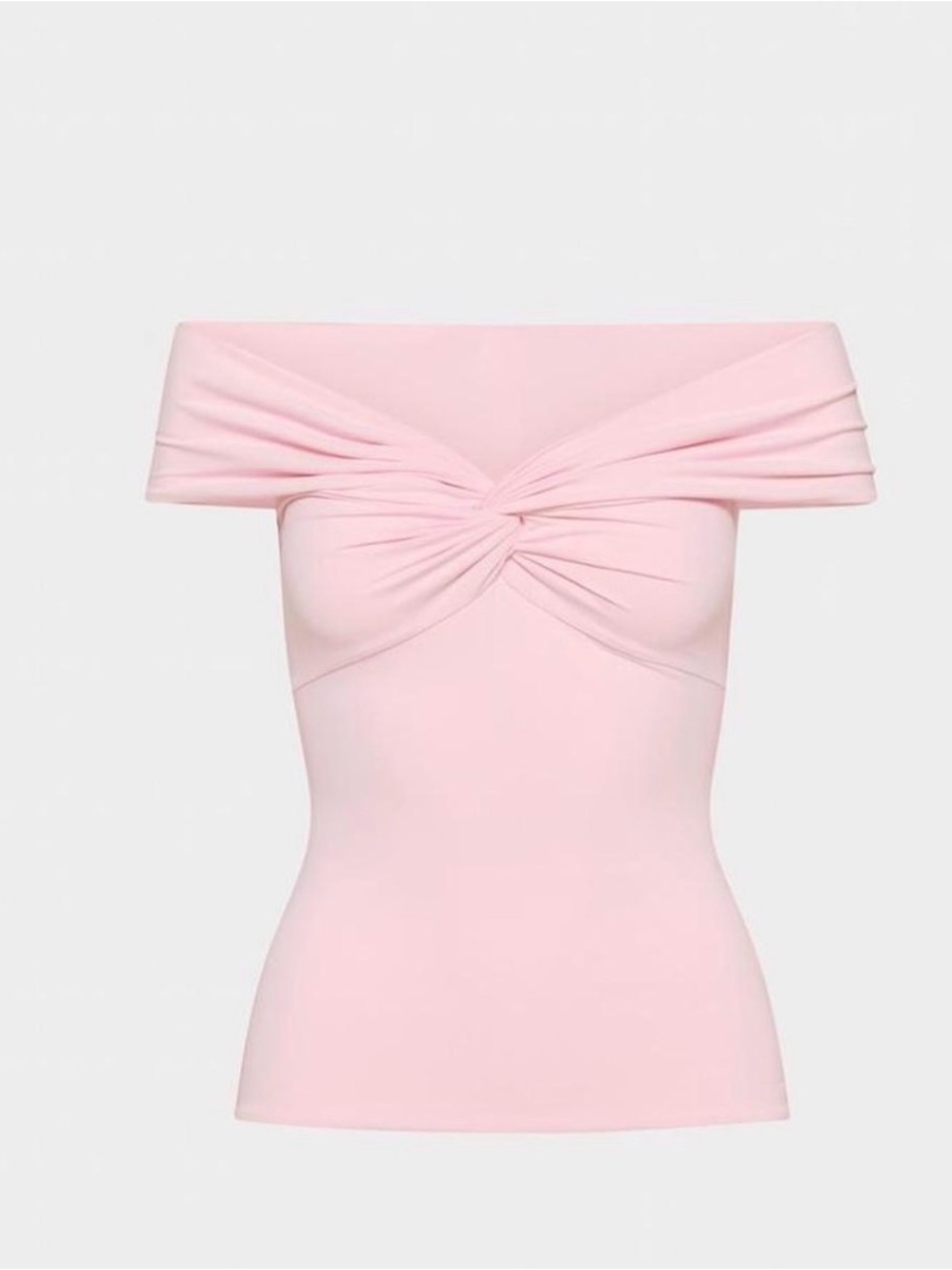 Aritiza baby pink Off-Shoulder Twist Front Pink Women's Top